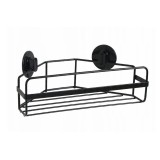 Etajera pentru baie cu prindere pe perete, 14,5x26x8 cm, negru, Sepio