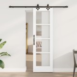 Ușă glisantă cu set de accesorii &quot;ORKDAL&quot; Alb Lemn Masiv și Sticlă