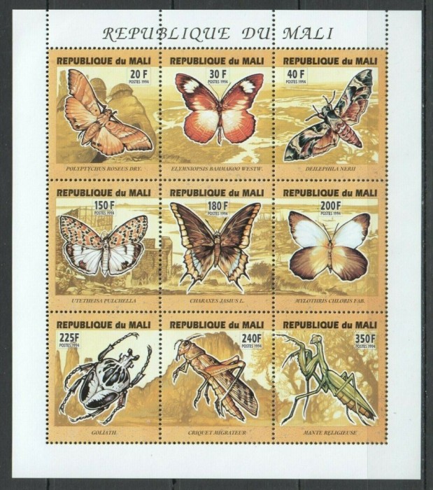 MALI 1994 FLUTURI SI INSECTE