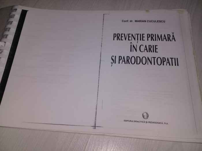 PREVENTIE PRIMARA IN CARIE SI PARODONTOPATII,Conf.D.MARIAN CUCULESCU,UMF.Carol D