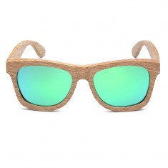 Ochelari de soare din lemn Bobo Bird AG007, lentila verde foto