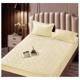 Cumpara ieftin Husa de Saltea Tip Topper cu Elastic + 2 Fete de Perna Catifea, Galben 160x200 - JO997