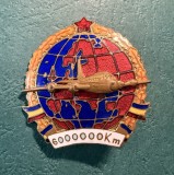 Insigna aviatie comerciala Romania comunista RPR 6000000km de zbor