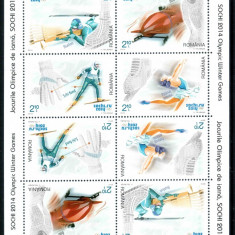 Romania 2014, LP 2014 a, Jocurile Olimpice Sochi, minicoala cu tete-beche, MNH!