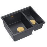 Chiuveta din granit Logan 150 Black Metallic