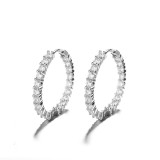 Cumpara ieftin Cercei rotunzi argint 925, JW788, model cerc, placati cu rodiu