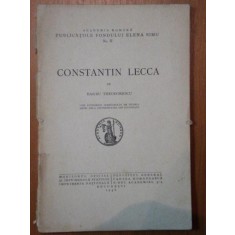 CONSTANTIN LECCA - BARBU THEODORESCU, BUC. 1938