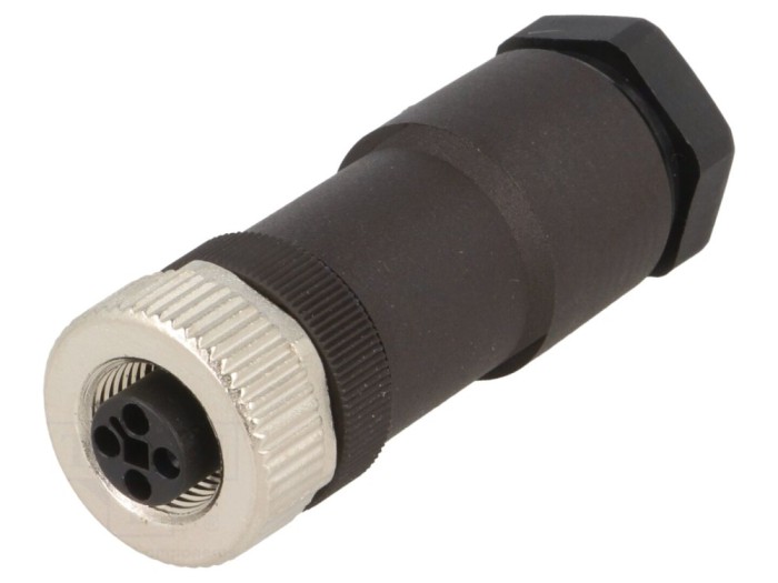 Conector M12 mamă pe cablu, 4 pini