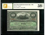 Cuba 10 pesos 1896 P49d AUNC