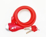 Antifurt Bicicleta Jet Lock Rosu Mat 10x1000mm cu Cheie