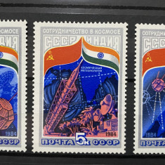 PC181 - U.R.S.S. / URSS 1984 Intercosmos cu India, serie MNH, 3v