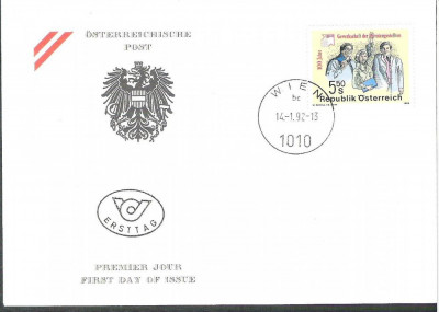 Austria &amp;Ouml;sterreich 1992 100 Jahre FDC K.196 foto