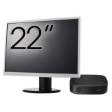 Pachet PC Second Hand HP T430 Thin Client, Intel Celeron N4000 1.10-2.60GHz, 2GB DDR4, 16GB SSD + Monitor 22&amp;quot; NewTechnology Media