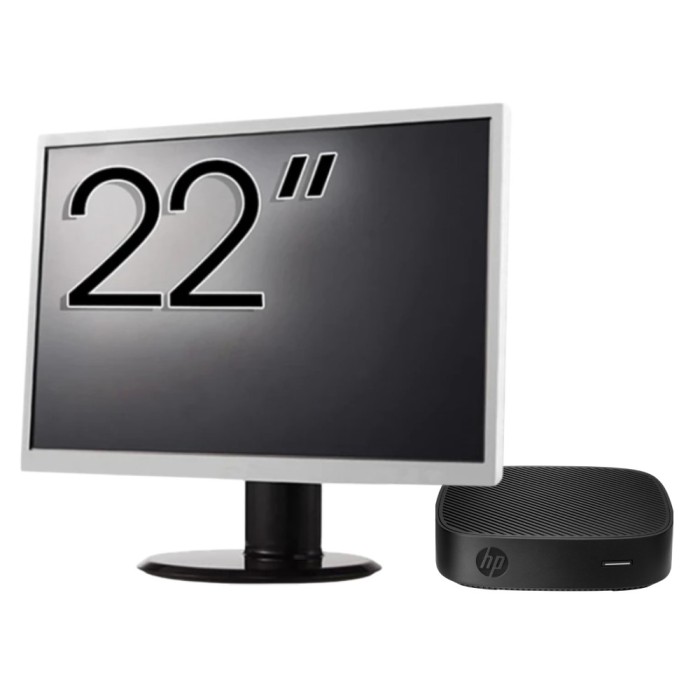 Pachet PC Second Hand HP T430 Thin Client, Intel Celeron N4000 1.10-2.60GHz, 2GB DDR4, 16GB SSD + Monitor 22&amp;quot; NewTechnology Media