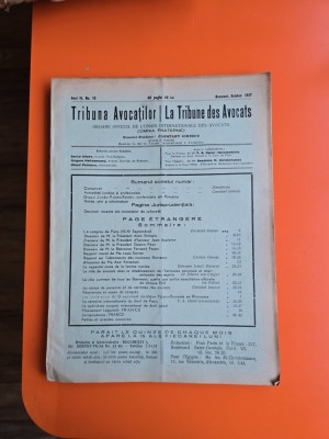 Tribuna Avocatilor nr. 10/octombrie 1937 - foto