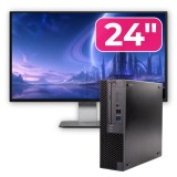 Pachet calculator Dell OptiPlex 3070 SFF cu monitor 24 inch, SSD