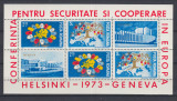 ROMANIA 1973 LP 833 a CONFERINTA PENTRU SECURITATE BLOC MNH, Nestampilat