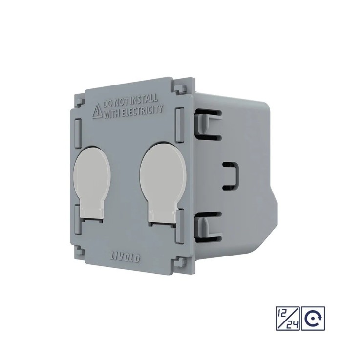 Modul Intrerupator Dublu cu Revenire, Contact Uscat si 12/24V cu Touch LIVOLO - Serie Noua SmartElectro IntelligentHouse