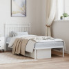 VidaXL Cadru pat metalic cu tăblie, alb, 90x200 cm