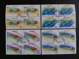 Set Blocuri de 4 Timbre Tanzania 1993 &ndash;24 timbre Avioane de Luptă , Ștampila de Prima Zi / Anulare Centrată Dar Es Salaam -A583