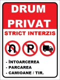 Placuta reflectorizanta pentru drum privat intoarcerea parcarea camioane tir
