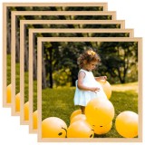 Cumpara ieftin Rame foto colaj de perete 5 buc. stejar deschis, 50x50 cm