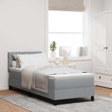 VidaXL Pat boxspring cu saltea Gri deschis 80 x 200 cm țesătură 3338720