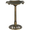 Outsunny Baie si Hranitoare Pasari 2 in 1, Forma Frunza Lotus, Bronz Antichizat, Decor Gradina