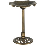 Outsunny Bain d'oiseaux Abreuvoir, mangeoire pour Oiseaux bassin forme frunză de lotus, dim. &Oslash; 50 x 71H cm polipropilenă Bronz | Aosom Romania
