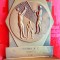 G296-Medalie stativ Volei 1961- FEMINA TRIPLES bronz masiv stare foarte buna. Marimi: 8/7 cm.