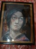 Tablou - Portret - semnat Mathilda Ulmu ,ulei pe carton , dim.=47x35cm partea pi, Portrete, Altul