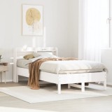 VidaXL Cadru pat fără saltea, alb, 90x190 cm, lemn masiv de pin