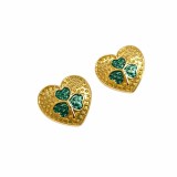 Cumpara ieftin Cercei inimi aurii cu trifoi