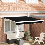 vidaXL Marchiză Manuală Retractabilă Neagră 300x250 cm