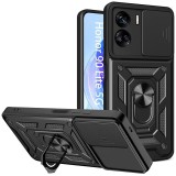 Husa Antisoc Honor 90 Lite Protectie Camera, Inel Stand, Negru , Techsuit TCSS