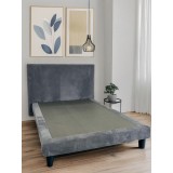 Pat Milano Premium din Lemn Masiv - 140&times;200 cm Negru / Pat + Saltea