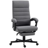 Vinsetto Fotoliu de birou pivotant inclinabil &icirc;n material textil aspect lin, cu brațe &icirc;nălțime reglabilă, gri | Aosom Romania