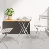 vidaXL Masă de Bistro Pliabilă Bej &Oslash;50x71 cm din Oțel Vopsit