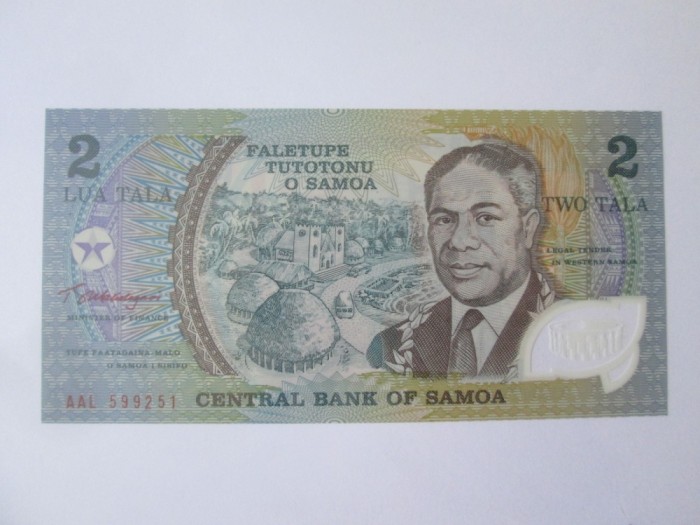 Samoa 2 Tala 1990 UNC,bancnota din imagini
