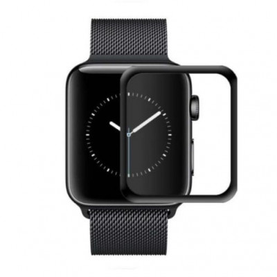 Folie de protectie iUni pentru Smartwatch Apple Watch 38mm 3D Tempered Glass Negru foto
