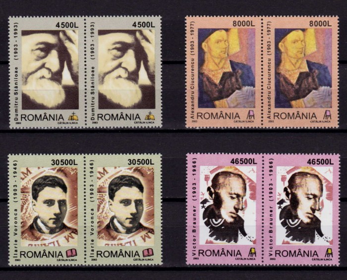 RO 2003 ,LP 1612 ,&quot;Personalitati II&quot;, serie pereche H , MNH