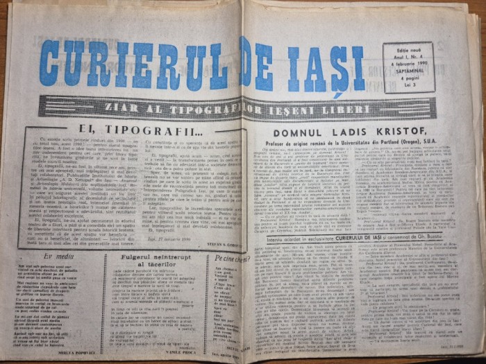 ziarul curierul de iasi 4 februarie 1990