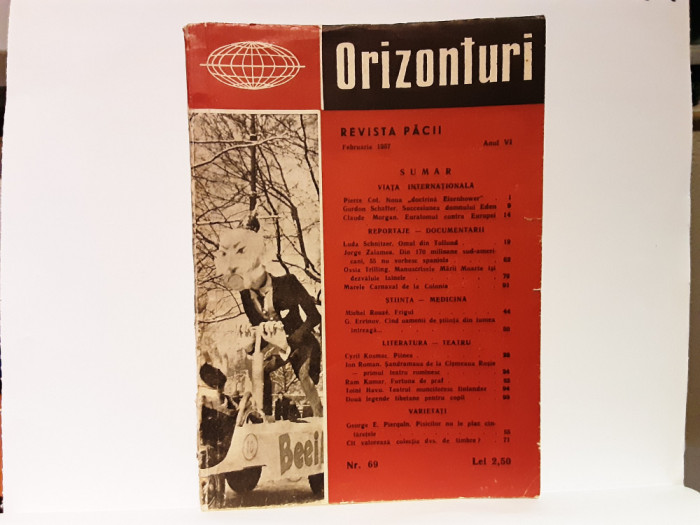 Revista pacii Orizonturi - Nr.69 februarie 1957