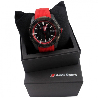 Ceas Unisex Oe Audi Sport 45MM Rosu &amp;amp;amp; Negru 3101600801 foto