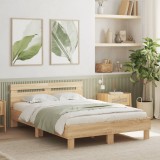 VidaXL Cadru de pat cu tăblie stejar sonoma 120x200 cm lemn prelucrat
