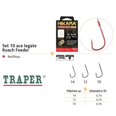 Ace legate Traper Hikara Roach Feeder, 10 buc/set 14
