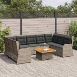 vidaXL Set mobilier de grădină cu perne, 7 piese, gri, poliratan
