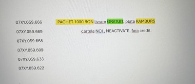 Cartele numere ușoare consecutive foto