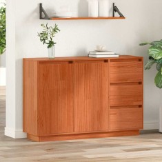 vidaXL Bufet cu sertar Maro 111 x 34 x 75 cm Lemn masiv de pin