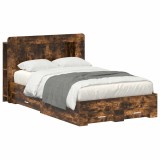 vidaXL Cadru de pat cu depozitare Stejar fumuriu 120 x 190 cm 3433843